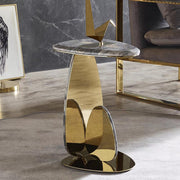 Golden Marble Accent Side Table