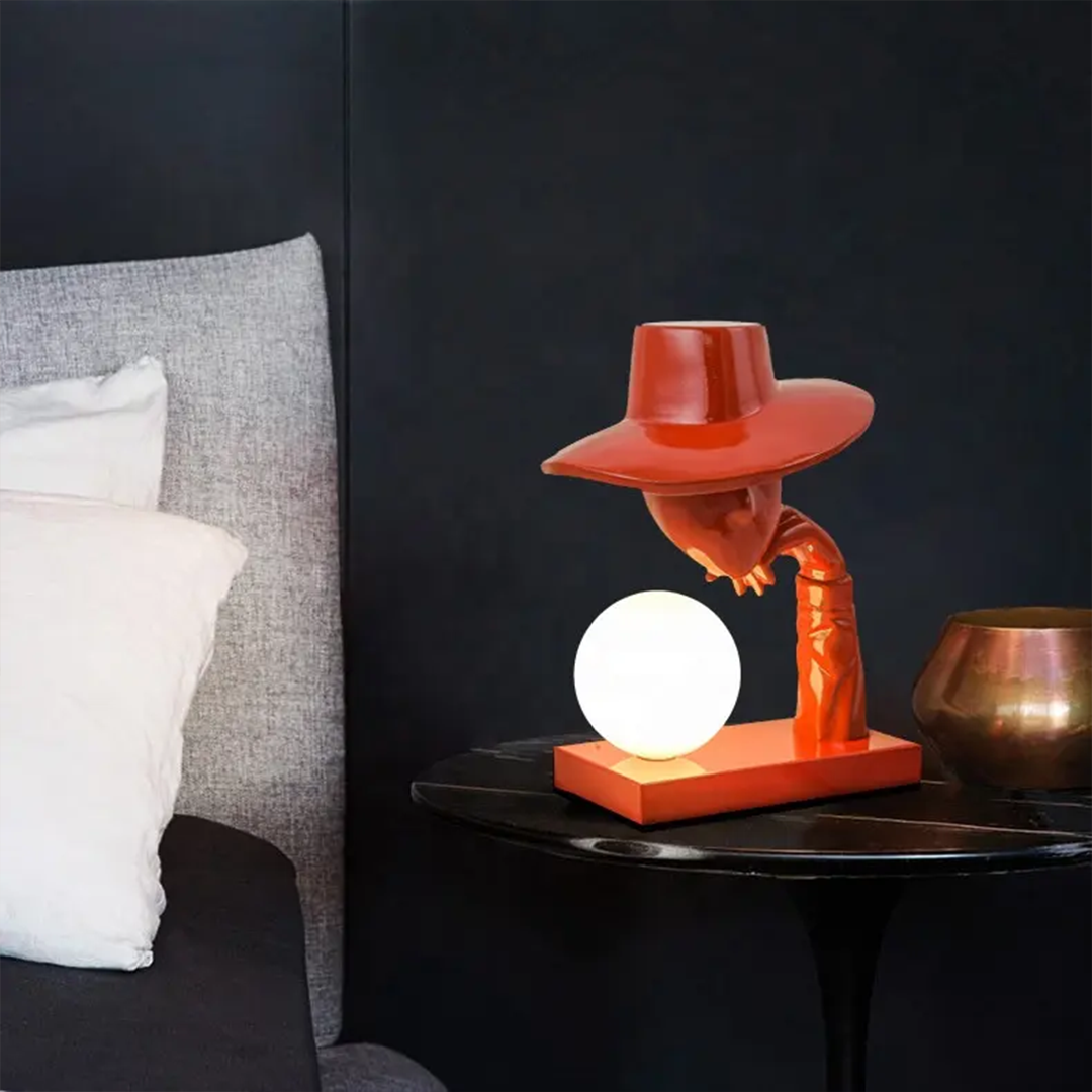 كرة زجاجية فنية بشرية مضيئة