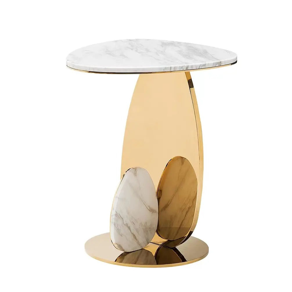 Golden Marble Accent Side Table