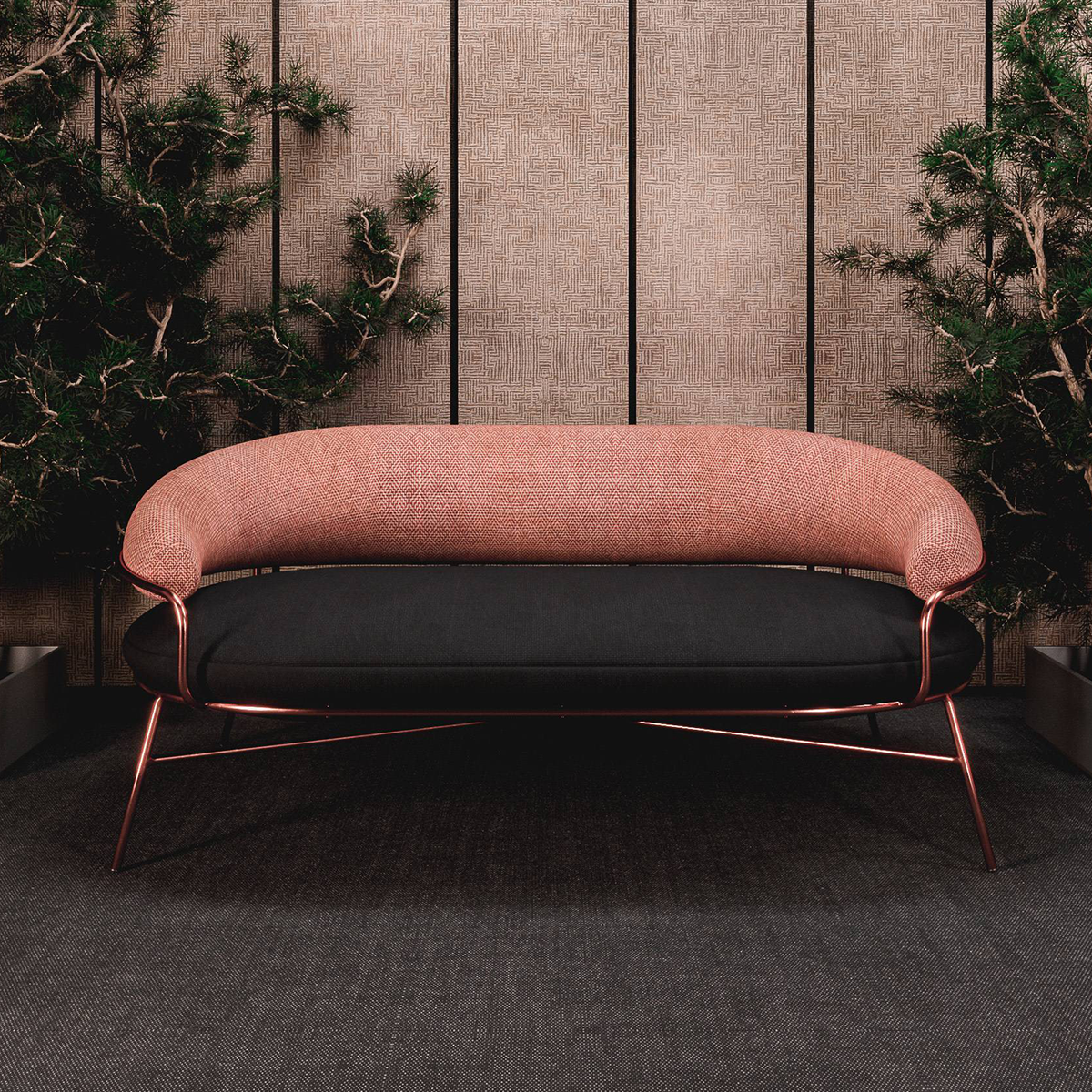 كرسي معدني بتصميم دائري