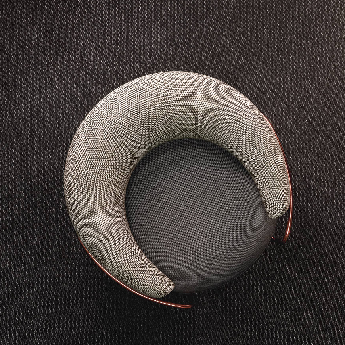 كرسي معدني بتصميم دائري