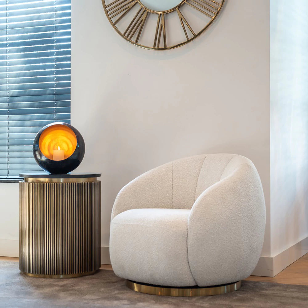 Side table with a polygonal design