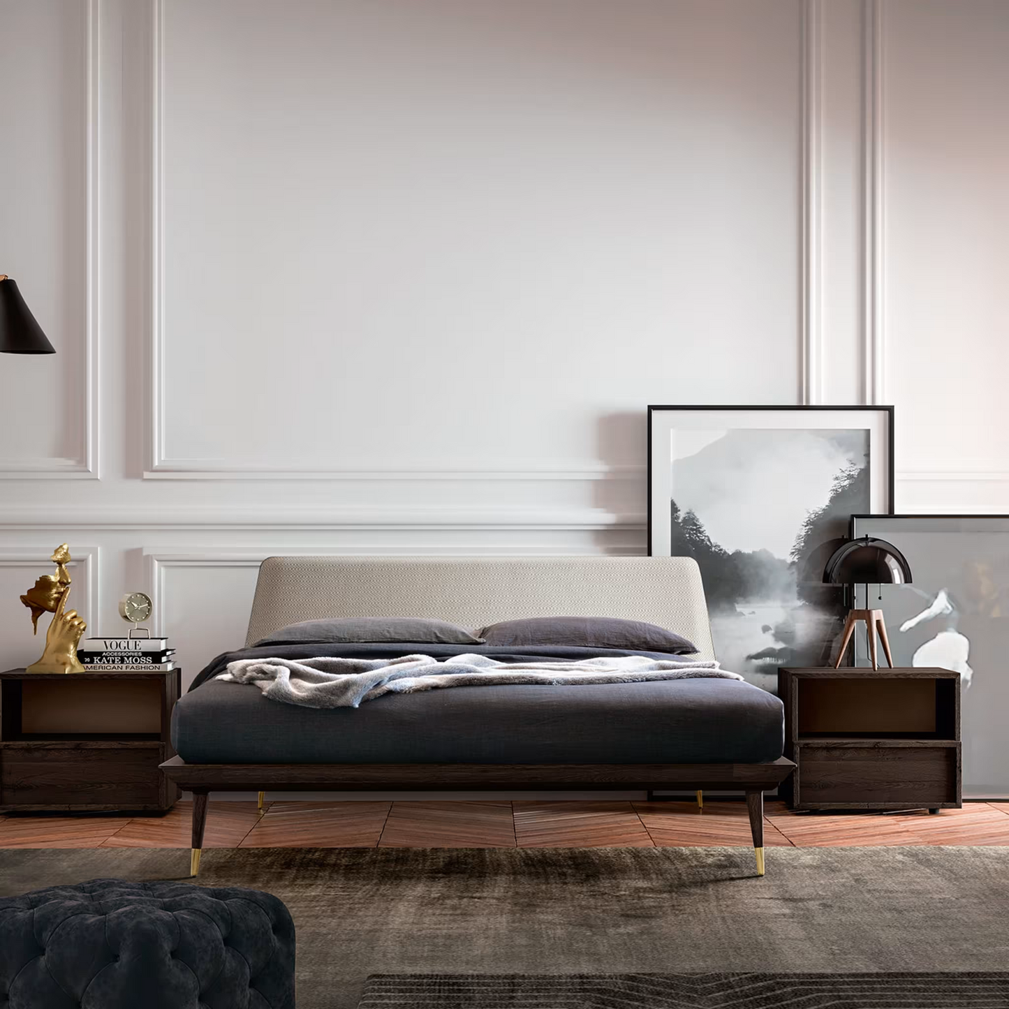 سرير بتصميم أنيق فاخر