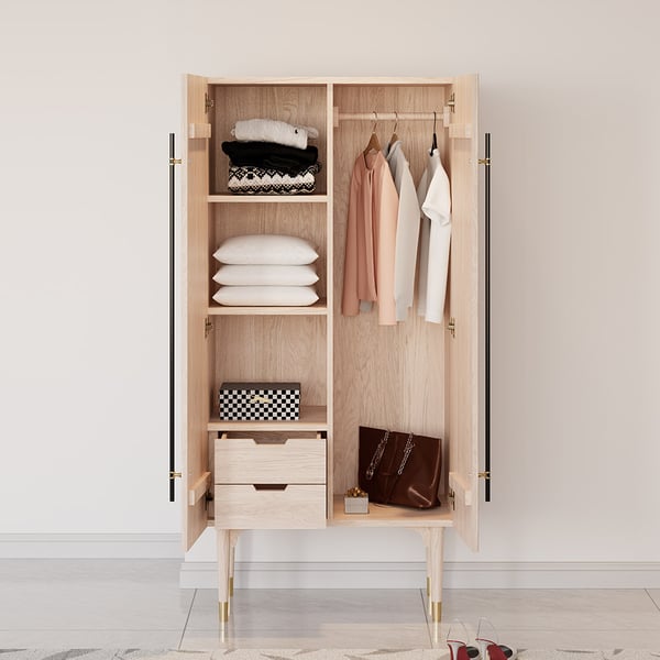 خزانة ملابس خشبية بتصميم عصري