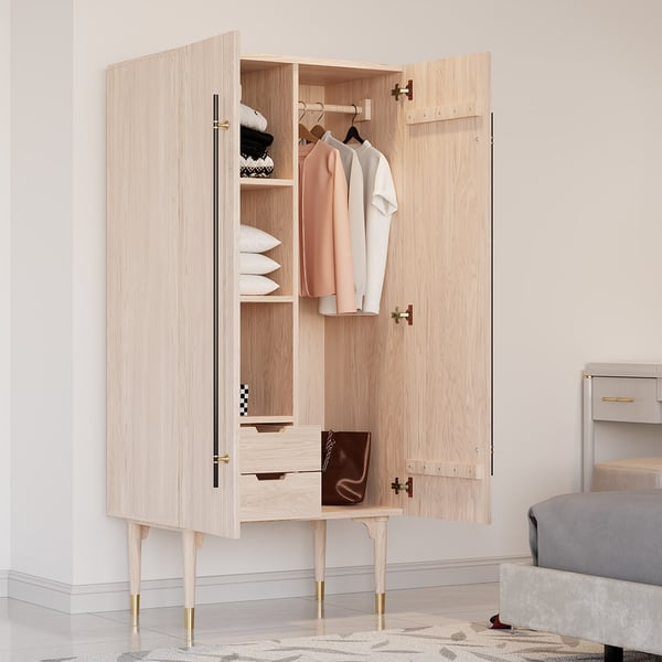 خزانة ملابس خشبية بتصميم عصري