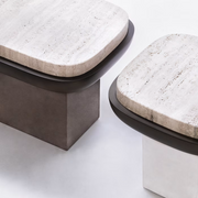 Olympia travertine square side table