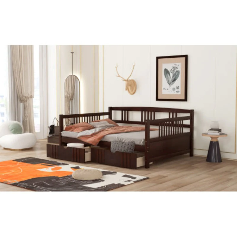 Astounding Design Modern Minimalist Wooden Frame Sofa-Bed