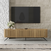 طاولة تلفاز خشبية بمساحة تخزين
