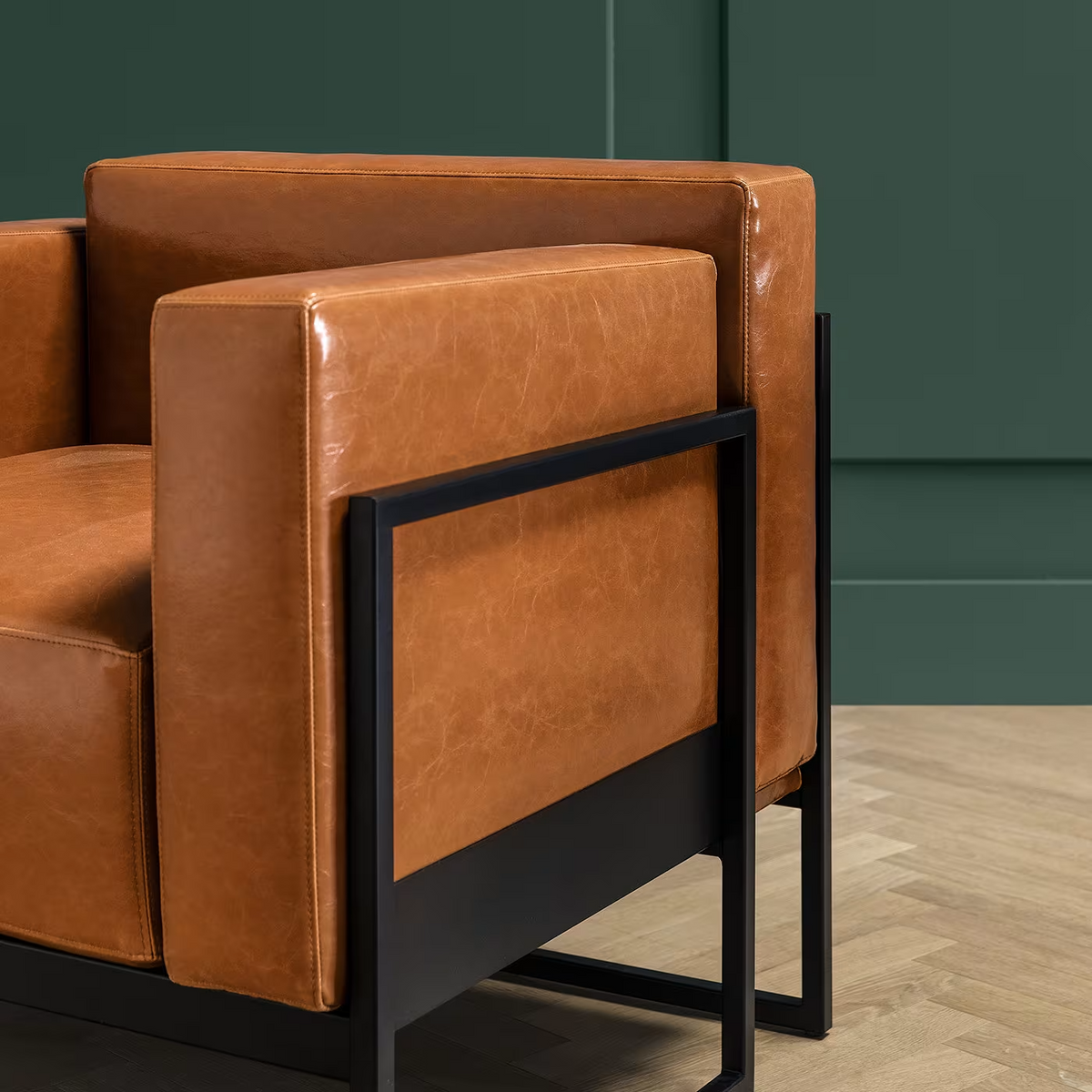 Kirk cognac leather armchair