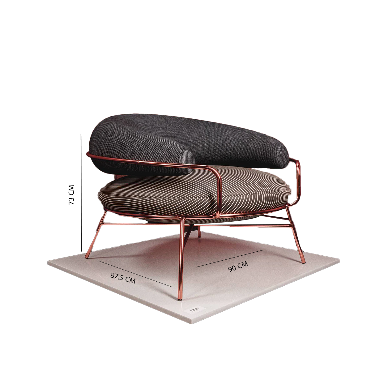 كرسي معدني بتصميم دائري