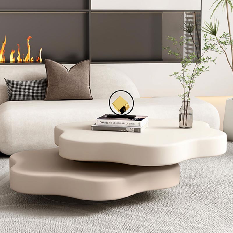 Two-tier swivel coffee table