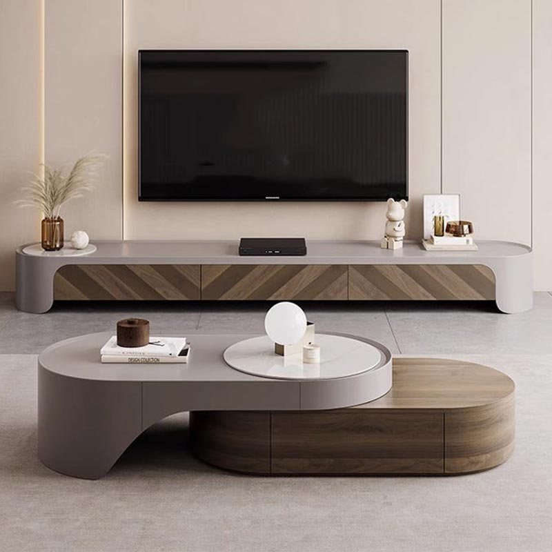 طاولة تلفاز مع طاولة قهوة تصميم عصرى