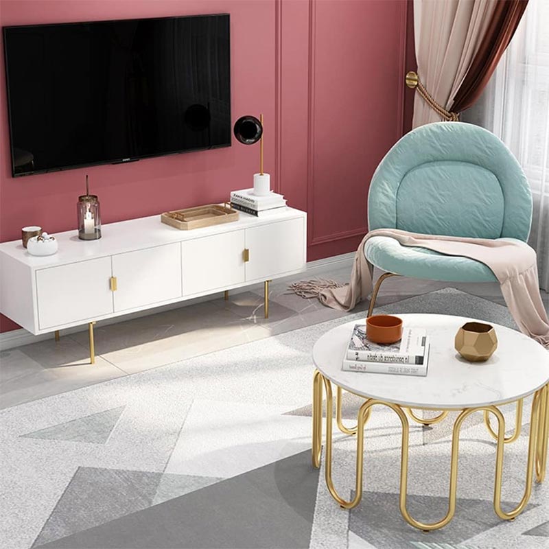 طاولة تلفاز مع طاولة قهوة بتصميم عصري