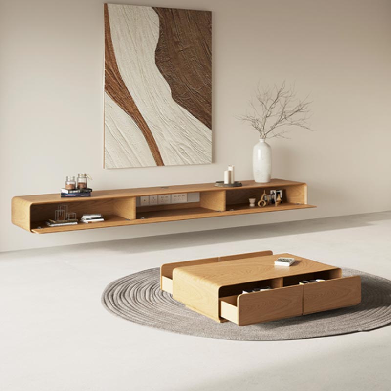 طاولة تلفاز مع طاولة قهوة تصميم عصري