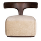 Moby dick beige fabric-covered armchair