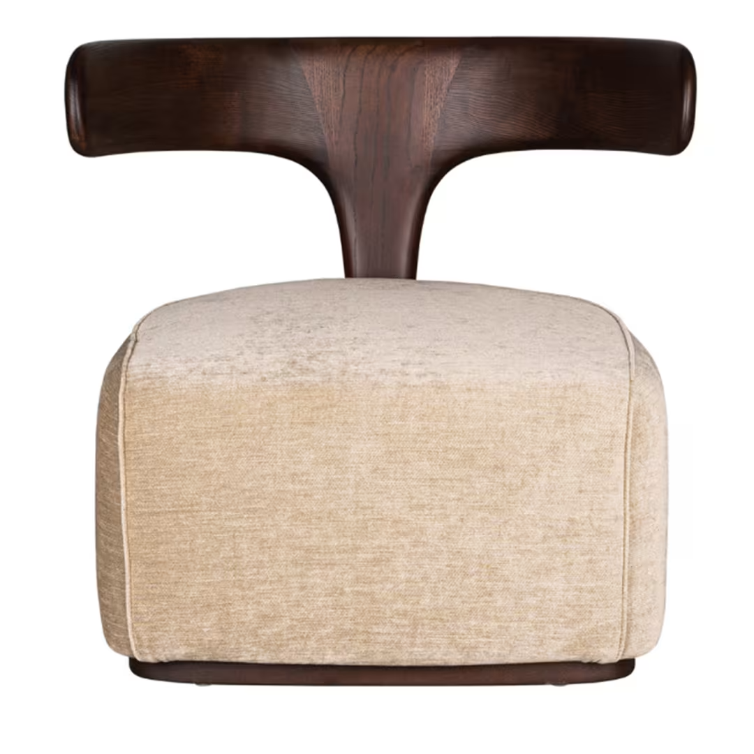 Moby dick beige fabric-covered armchair