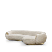 NEBET Luxurious Large Sofa in Gold Leather