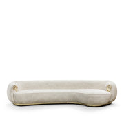 NEBET Luxurious Large Sofa in Gold Leather
