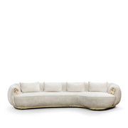 NEBET Luxurious Large Sofa in Gold Leather