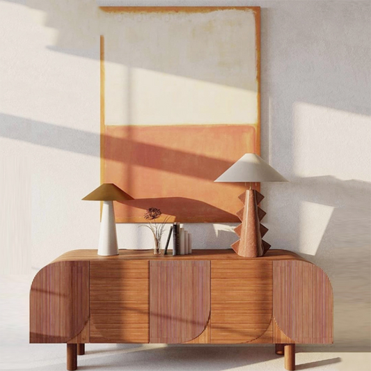 طاولة خزانة من تصميم أنيق خشبي