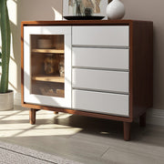 تسوق الان طاولة بوفيه خشبي بسيط بادراج تخزين اونلاين | بيوت