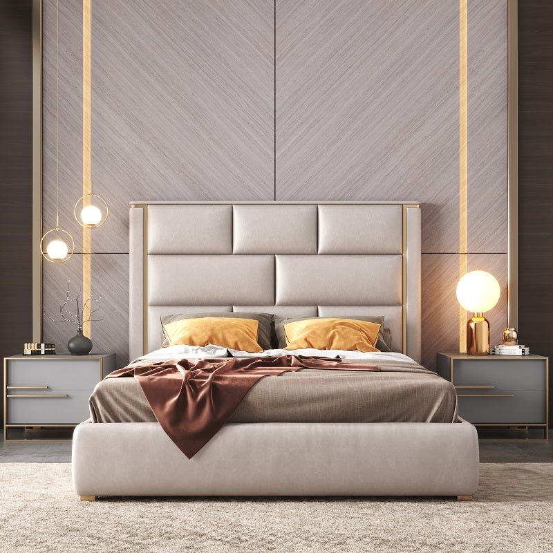 اشتري الان سرير نوم من الجلد تصميم عصري اونلاين | بيوت