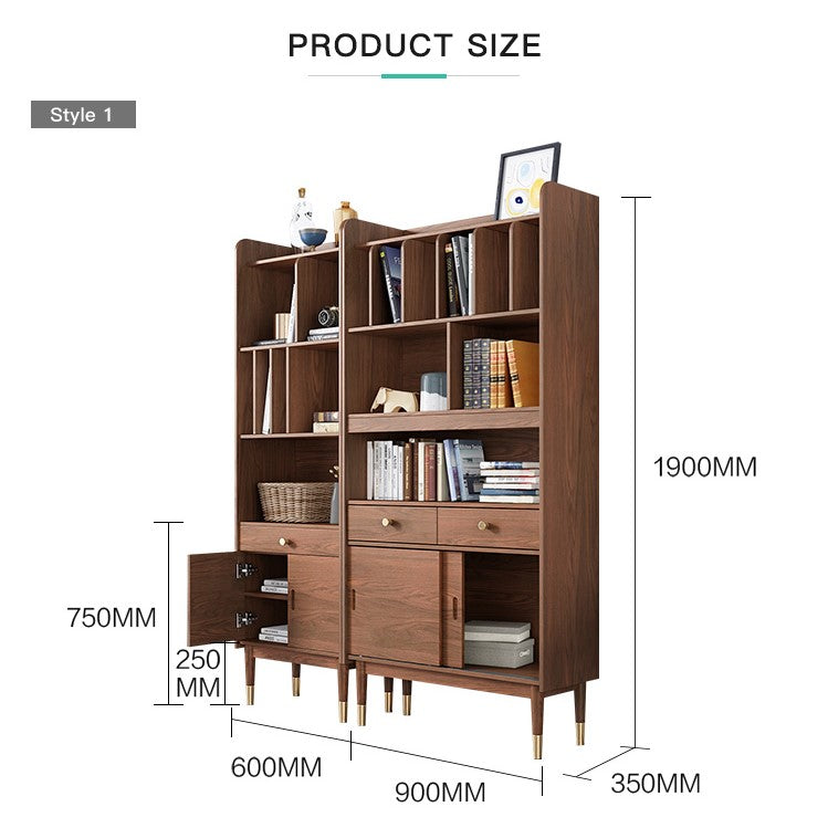 مكتبة كتب مع رفوف تصميم خشبي