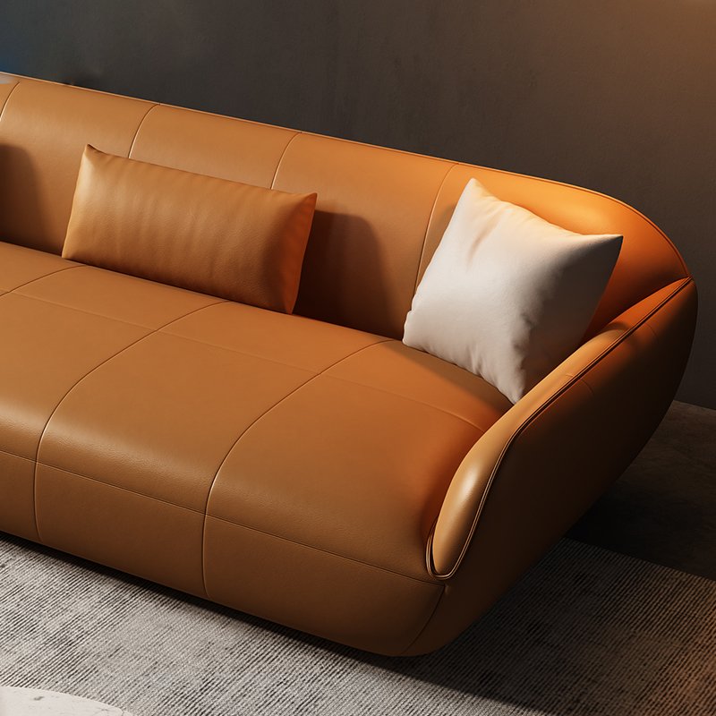 اريكة جلدية فاخرة بتصميم ايطالي على شكل حرف ال