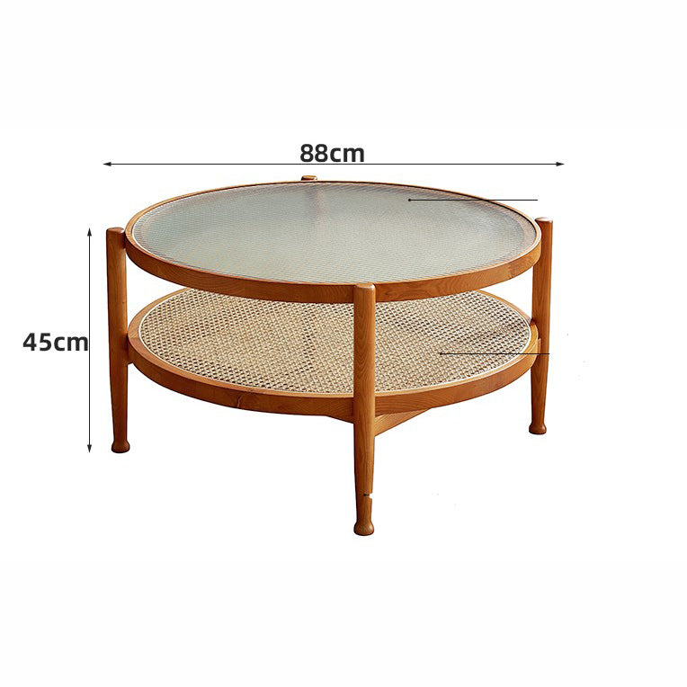طاولة مستديره خشبي باسطح زجاج