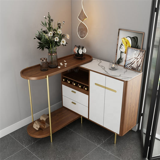 كونسول خشبي بارجل حديد عصري