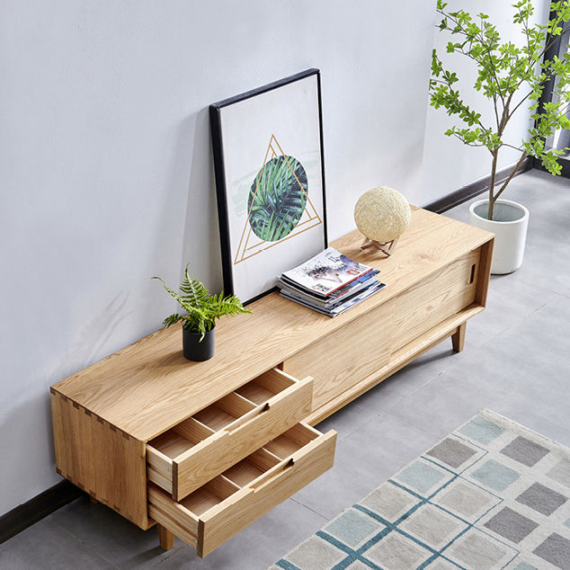 طاولة تلفاز بادرج من خشب عالي الجودة