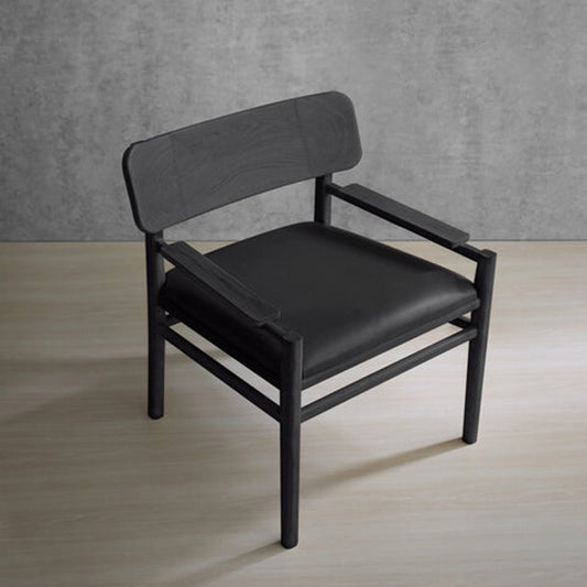 تسوق الأن كرسي فوتيه جلد أسود أو بني من الخشب | بيوت