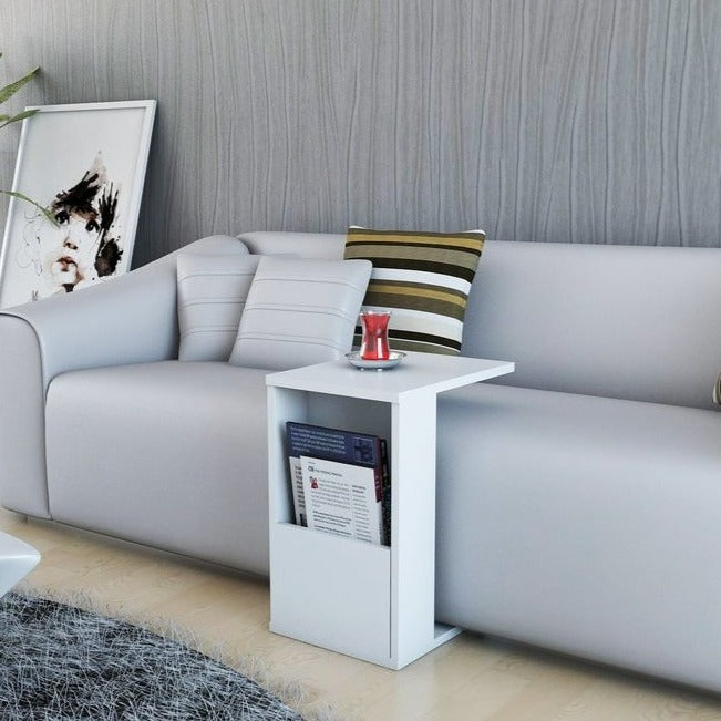 طاولة جانبية بوحدة تخزين صغيرة