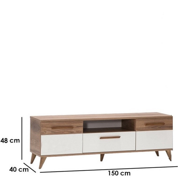 طاولة تلفاز تحتوى على 3 أدراج