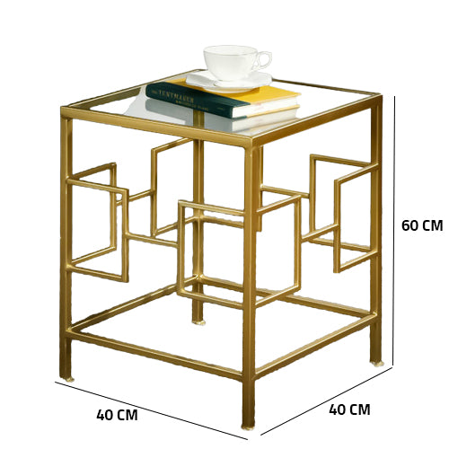 طاولة جانبية ذهبي من المعدن