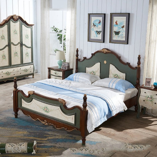 تسوق الان سرير خشبي بتصميم كلاسيكي عتيق اونلاين | بيوت